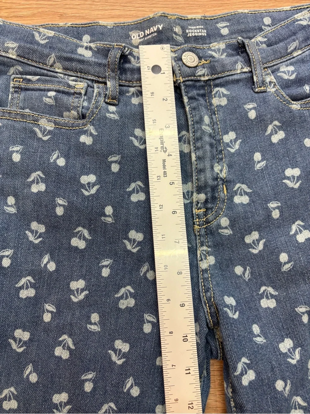 Old Navy Blue Floral-Print High-Rise rockstar Jeggins